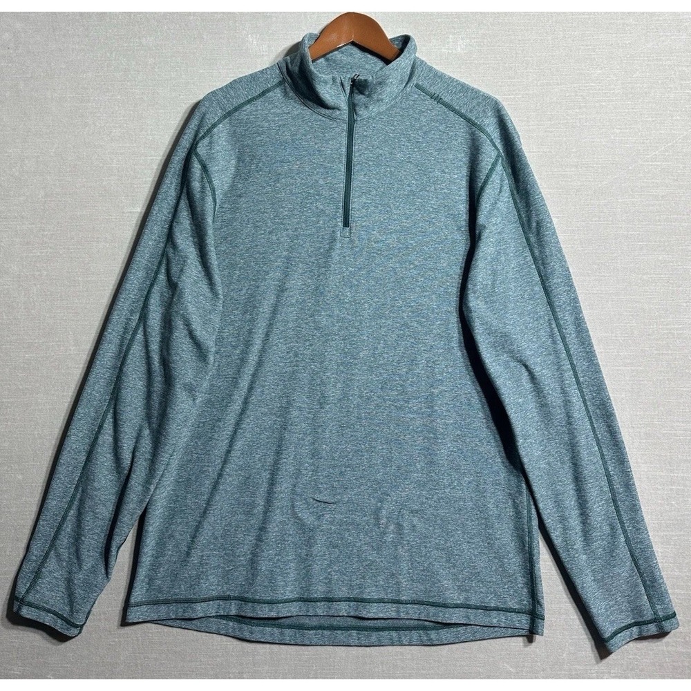 Lululemon Surge Warm 1/4 Zip Pullover Heathered Green Men's Size L Large Comfort